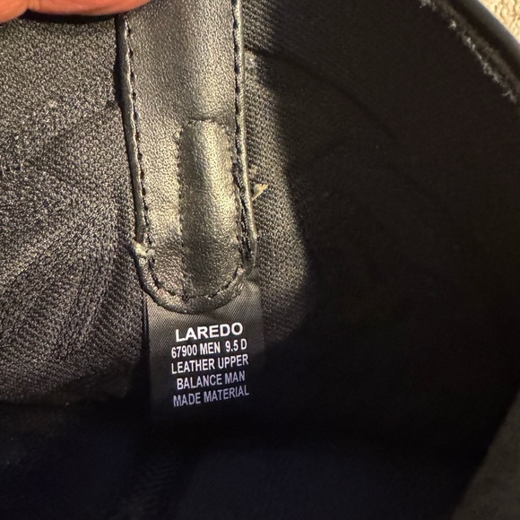 Laredo Men’s 9.5D #67900 Black Upper Leather Cowboy Boots Preowned - Picture 9 of 16